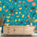 Papier peint terrazzo coloré avec motifs abstraits pour salon moderne et tendance