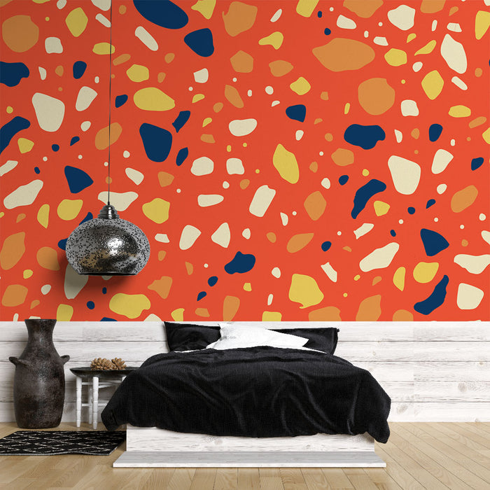 Papier peint terrazzo | Design éclatant multicolore