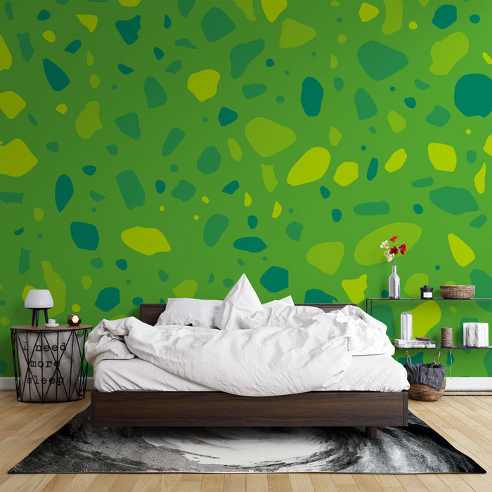 Papier peint abstrait | Motif vert organique