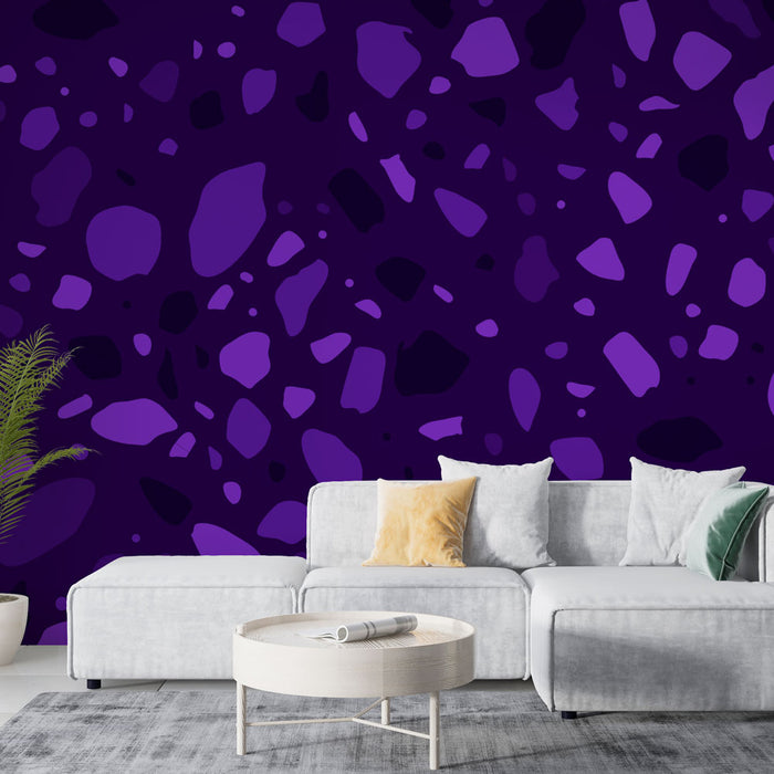 Papier peint terrazzo violet | Design moderne et vibrant