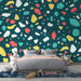 Papier peint terrazzo multicolore avec motifs abstraits pour chambre moderne