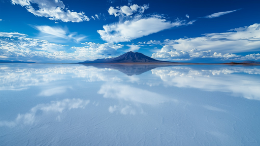 Papier peint reflet de montagne Paysage de sel et ciel