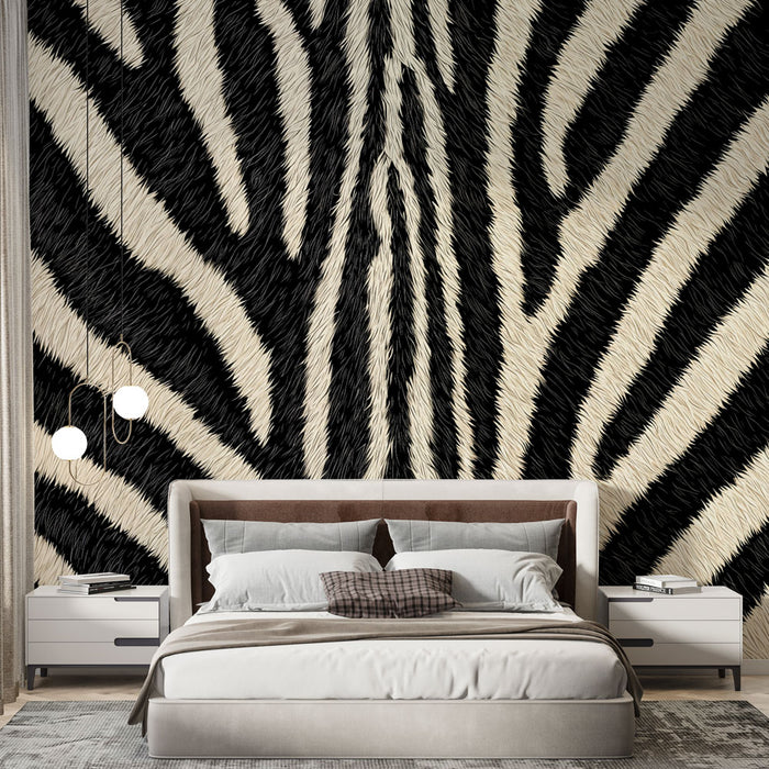 Papier peint zèbre | Design exotique noir et blanc