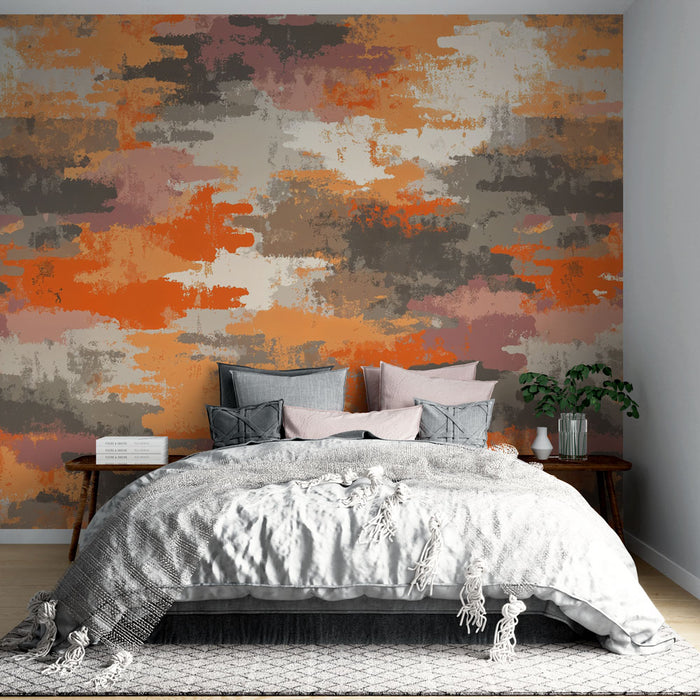 Papier peint abstrait | Tons chauds et terreux