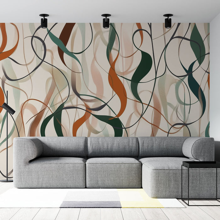 Papier peint abstrait | Ondulations colorées