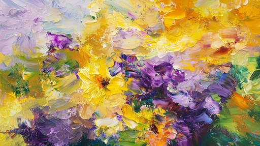 Papier peint fleuri abstrait Art printanier vibrant