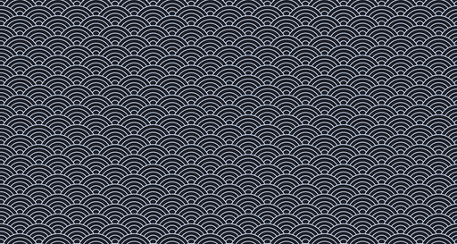 Papier peint japonais Motif Seigaiha Noir et Blanc