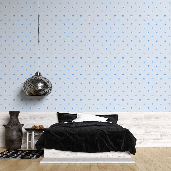 Papier peint étoiles | Design étoilé bleu sur fond clair