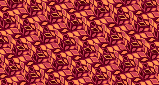 Papier peint floral Motif Feuillage Orangé