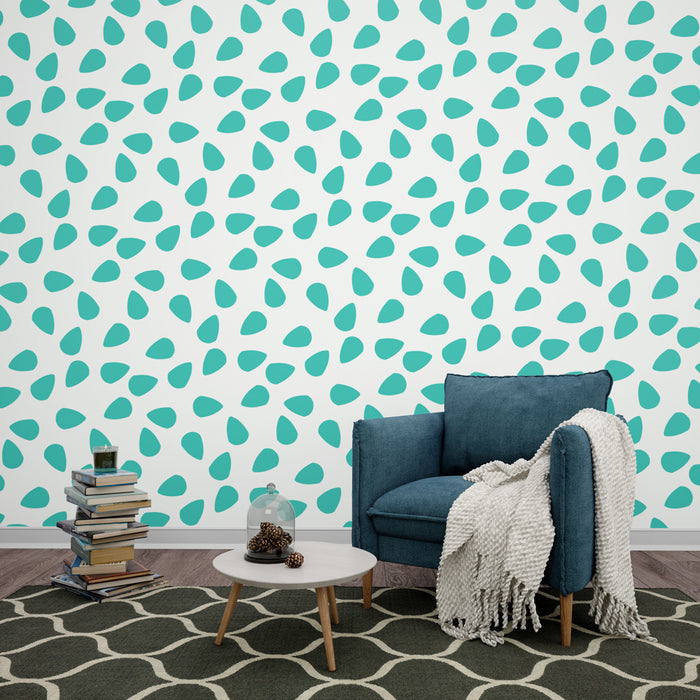 Papier peint motifs turquoise | Style contemporain et frais