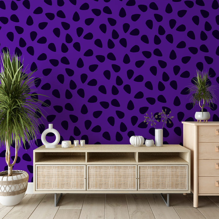 Papier peint à motifs abstraits | Violet et Noir