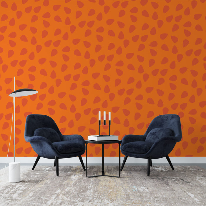 Papier peint motifs orange | Design contemporain et chaleureux