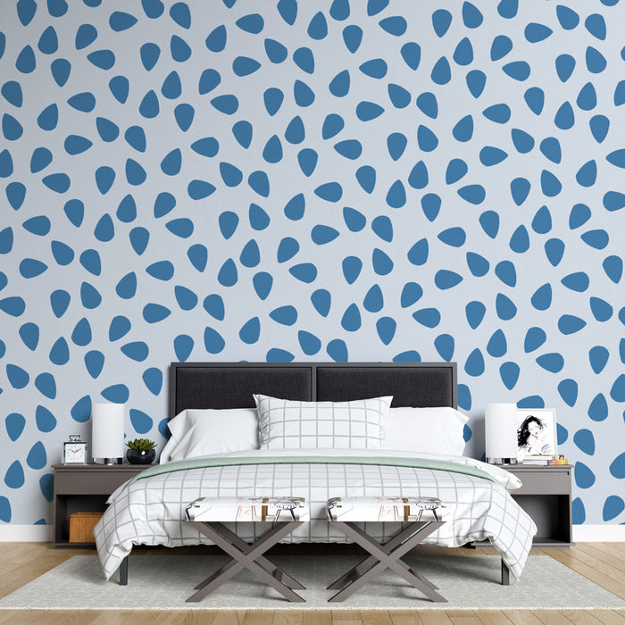 Papier peint motif goutte | Design bleu et frais