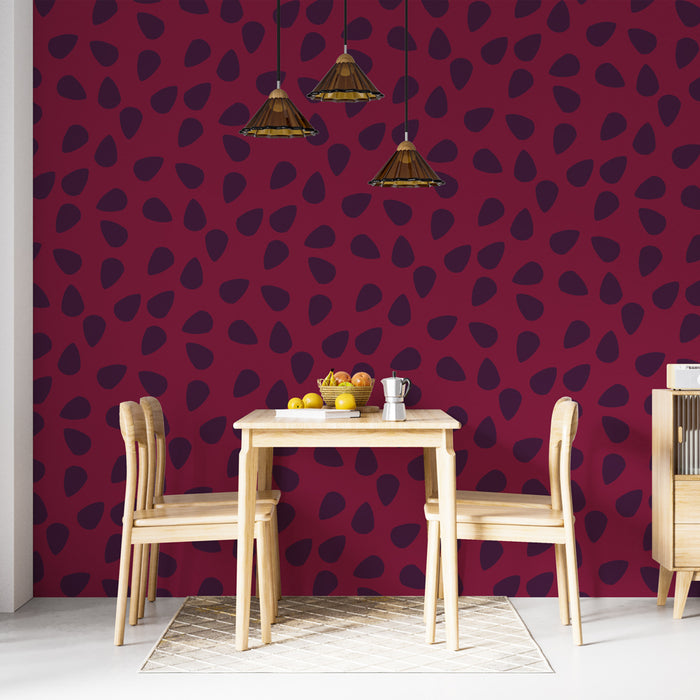 Papier peint motifs abstraits | Rouge et Noir