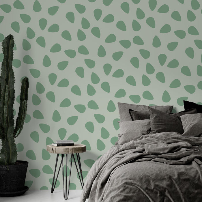 Papier peint gouttes | Design vert pastel