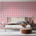Papier peint rose avec motifs géométriques pour chambre moderne et élégante