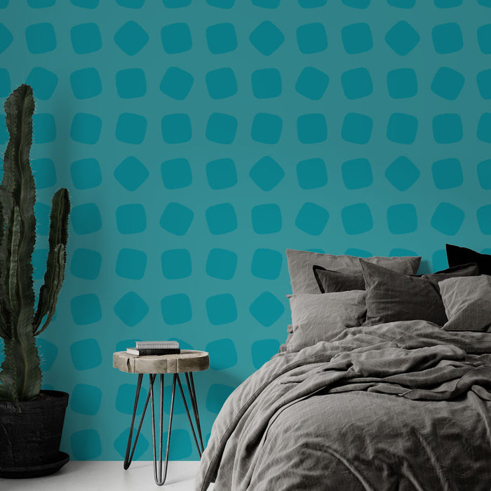 Papier peint géométrique | Motif turquoise rétro