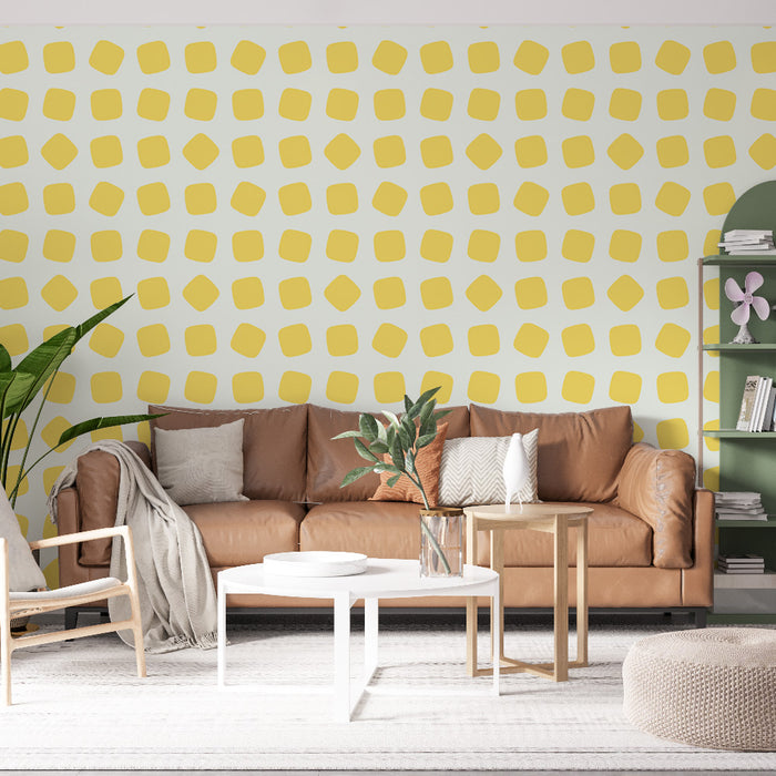 Papier peint motifs géométriques | Design moderne jaune