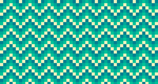 Papier peint zigzag Motif géométrique turquoise et crème