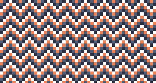 Papier peint géométrique Motif zigzag orange et bleu marine