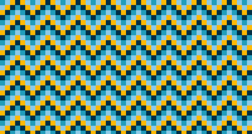 Papier peint géométrique Motif ondulé bleu et jaune