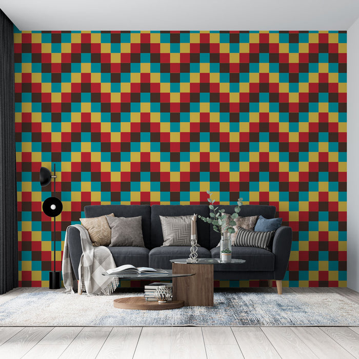 Papier peint géométrique | Motif coloré en zigzag