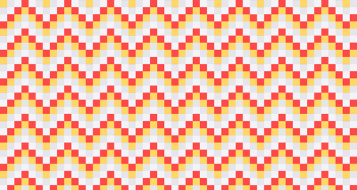 Papier peint géométrique Motif ondulé rouge et jaune