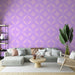 Papier peint violet avec motifs géométriques carrés pour salon moderne