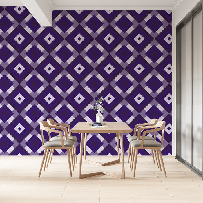 Papier peint géométrique | Motif losange violet