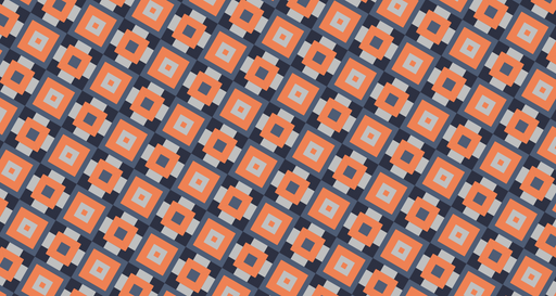 Papier peint géométrique Motif carré orange et bleu
