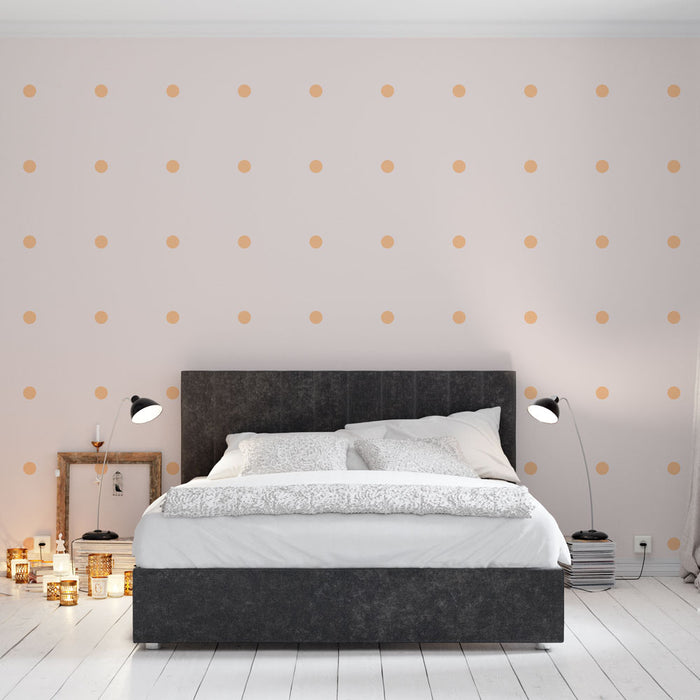 Papier peint à pois orangés | Design minimaliste et moderne