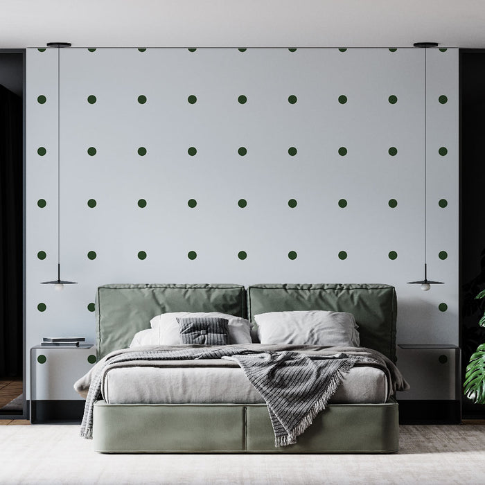 Papier peint pois vert | Design minimaliste