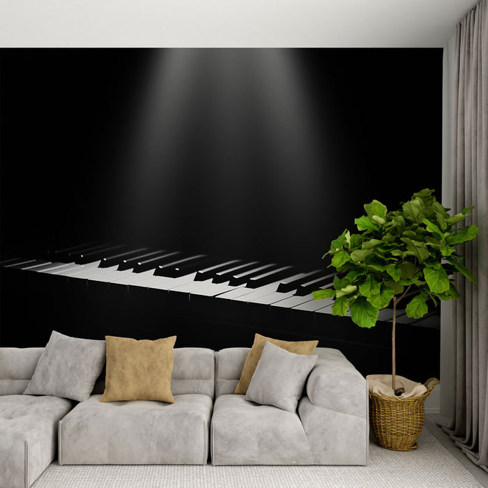 Papier peint piano | Élégance en noir et blanc