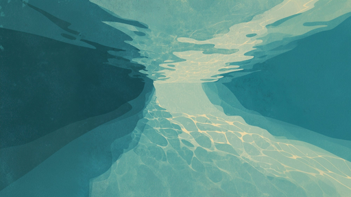 Papier peint aquatique Design sous-marin en nuances de bleu