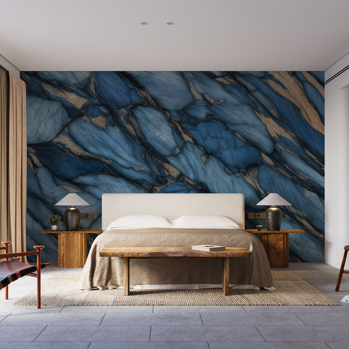 Papier peint abstrait | Texture fluide bleue