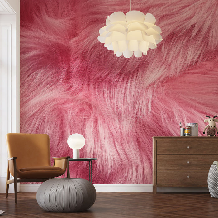 Papier peint fourrure rose | Douceur et élégance