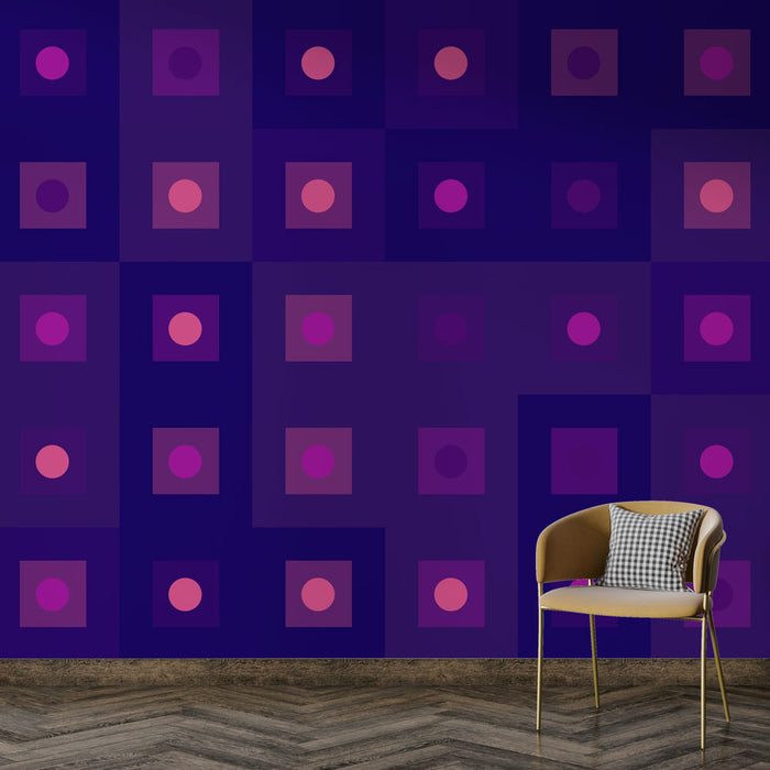 Papier peint géométrique violet | Motif moderne et coloré