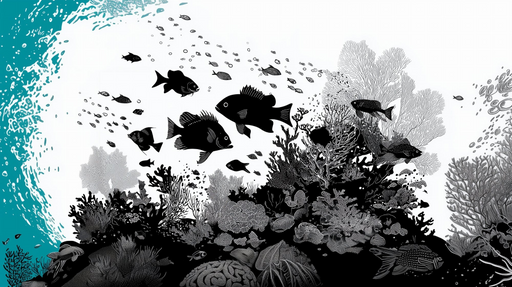 Papier peint océanique Monde sous-marin artistique