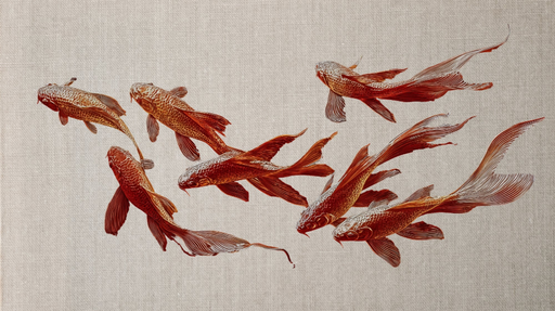 Papier peint poissons Design élégant de carpes Koï