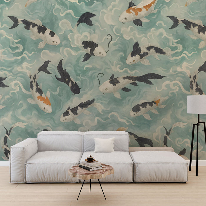 Papier peint carpes koi | Design aquatique et apaisant