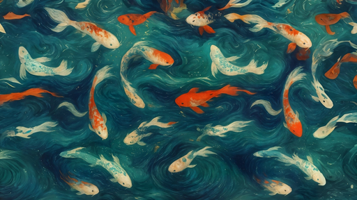 Papier peint carpes koï Éclat aquatique