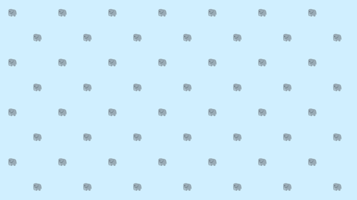 Papier peint éléphants Motif gris sur fond bleu