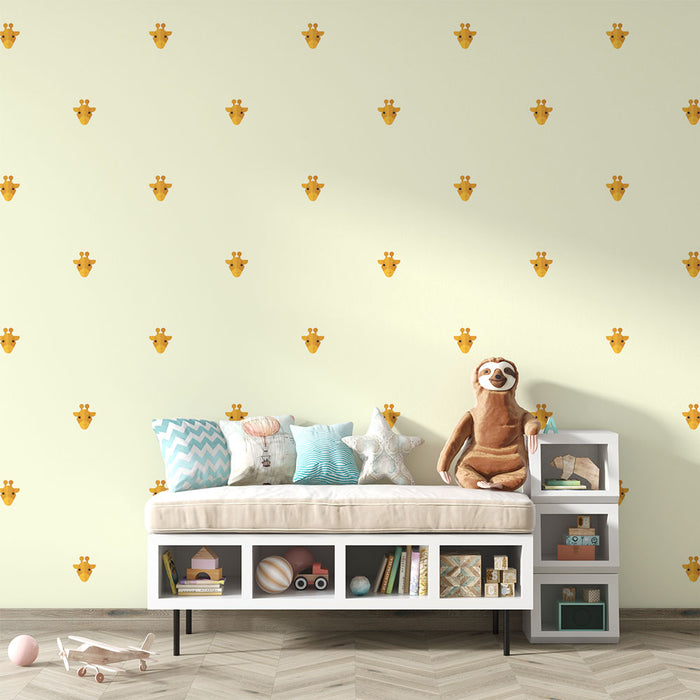 Papier peint girafe | Motifs amusants pour chambre d'enfant