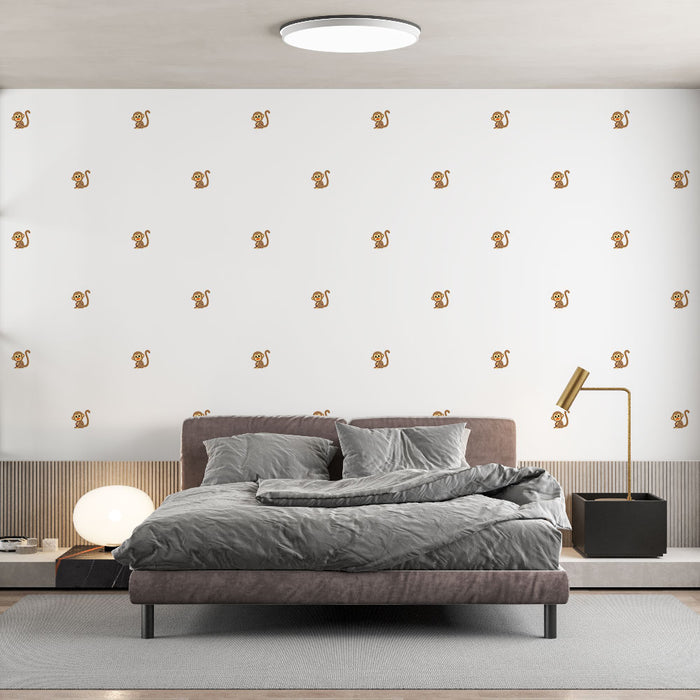 Papier peint motif singe | Design ludique et amusant