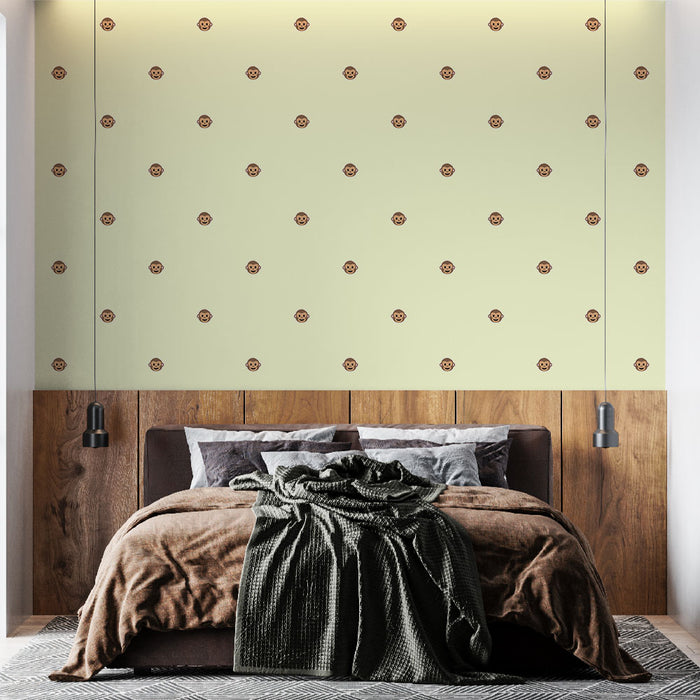 Papier peint singe | Motif ludique pour chambre d'enfant