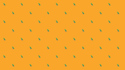 Papier peint perroquet Petits motifs verts sur fond orange