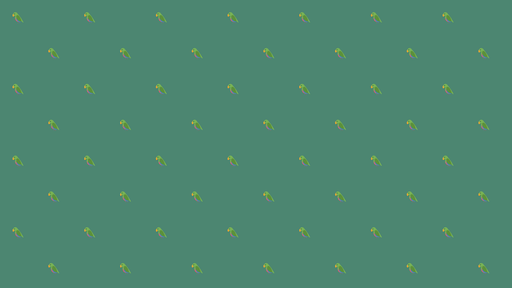 Papier peint perroquet Motif coloré sur fond vert