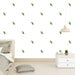 Papier peint blanc avec motifs perroquets verts pour chambre moderne
