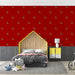 Papier peint rouge avec motifs de perroquets verts pour chambre d'enfant moderne
