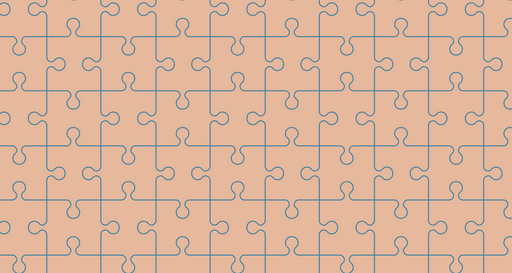 Papier peint puzzle Design minimaliste en orange et bleu